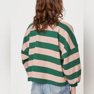 Rebecca Minkoff Rosie Striped Green and Pink Women's Top